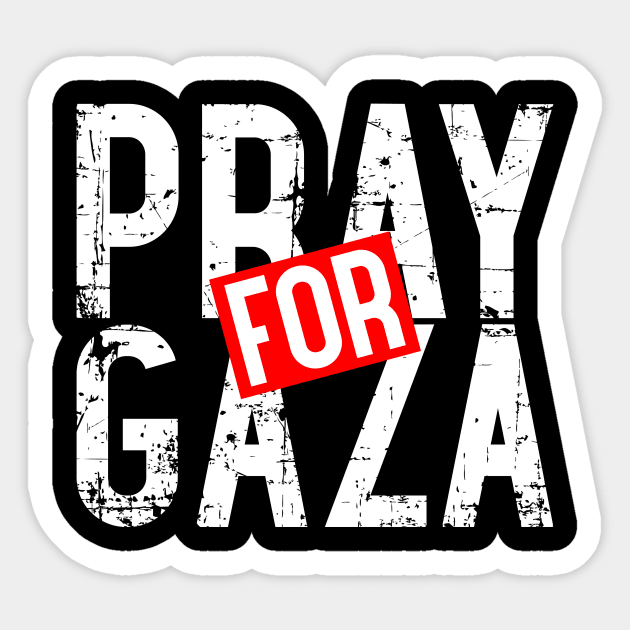 Pray For Gaza - Pray For Palestine Stop Terror In Falastine Sticker by mangobanana